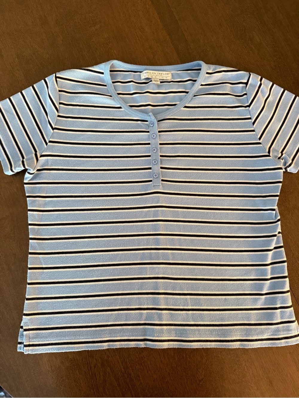 Vintage Blue Striped Shirt | M